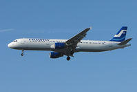 OH-LZE @ EGLL - Finnair A321 on approach to London Heathrow - by Terry Fletcher