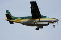 N303GV @ PABE - Hageland Aviation landing runway 18 - by Martin Prince, Jr