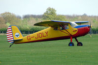 G-JOLY @ EGBK - 1947 Cessna 120 on the first day of the Luscombe and Cessna Historic Weekend Fly-in at Sywell UK