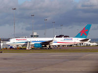 C-FUBG @ EGCC - Returned to the UK after its lease to Canada, now sporting winglets!! - by John1958
