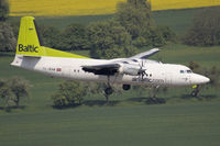 YL-BAW @ EDDR - Air Baltic Fokker50 at short final RW09 - by FBE