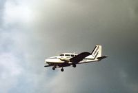 G-AVLV @ LHR - PA-23 Aztec 250 of Air Taxi Operator Cabair on final approach to Heathrow in the Spring of 1975. - by Peter Nicholson
