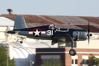 N46RL @ LFI - 1945 Goodyear FG-1D Corsair N46RL from the Military Aviation Museum in Virginia Beach, VA over the numbers on RWY 26, arriving a day early for the Airpower Over Hampton Roads 2009 airshow.