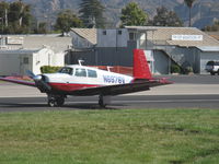N6978V @ SZP - 1976 Mooney M20C RANGER, Lycoming O&VO-360 180 Hp, landing roll Rwy 22 - by Doug Robertson