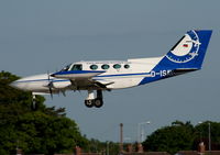 D-ISAV @ EGNR - Cessna 402B Businessliner, Aerodata Surveys - by Chris Hall