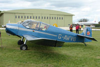 G-AWVB @ EGBP - 1957 Jodel D117 at Kemble on Great Vintage Flying Weekend - by Terry Fletcher