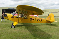 G-BVAF @ EGBP - 1940 Piper J3C-65 at Kemble on Great Vintage Flying Weekend - by Terry Fletcher
