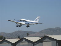 N181AE @ SZP - 1977 Piper PA-28-181 ARCHER II, Lycoming O-360-A4M 180 Hp, takeoff climb Rwy 22 - by Doug Robertson