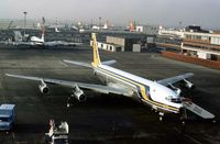 ST-AFA @ LHR - Boeing 707 of Sudan Airways at the terminal at Heathrow in December 1977. - by Peter Nicholson