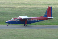 G-ECZA @ EGBJ - Ex Belgian Army BN2 Islander at Gloustershire Airport - by Terry Fletcher