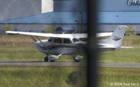 N740SP @ HEF - Just landed, rolling on out
