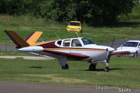 N2123D @ 7B9 - Beech Bonanza taxies in at Ellington, CT - by Dave G