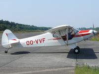 OO-VVF @ EBZR - Piper Pa18-150 Super Cub OO-VVF Antwerpse Zweefclub Meeuw - by Alex Smit