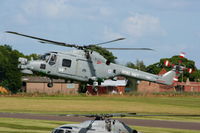 XZ697 @ EGWC - Royal Navy Lynx displaying at the Cosford Air Show - by Chris Hall