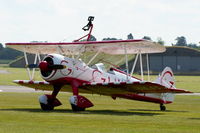 N5057V @ EGWC - Team Guinot Boeing Stearman displaying at the Cosford Air Show - by Chris Hall