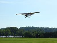 N21AW @ 2D7 - Landing on 28 at the Beach City, Ohio Father's Day fly-in.