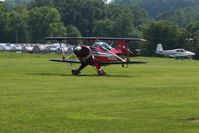 N260CK @ 2D7 - Landing on 28 at the Beach City, Ohio Father's Day fly-in. - by Bob Simmermon