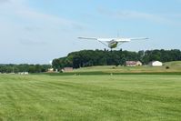 N684SP @ 2D7 - Landing on 28 at the Beach City, Ohio Father's Day fly-in.