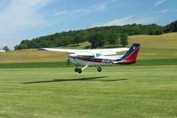 N1413V @ 2D7 - Landing on 28 at the Beach City, Ohio Father's Day fly-in. - by Bob Simmermon