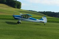 N2805C @ 2D7 - Landing on 28 at the Beach City, Ohio Father's Day fly-in.