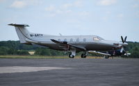 M-ARTY @ EGTF - Pilatus PC-12-47e at Fairoaks - by moxy