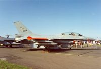 307 @ EGDM - F-16B Falcon of 332 Skv Royal Norwegian Air Force at the 1992 Air Tournament Intnl at Boscombe Down. - by Peter Nicholson