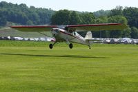 N96162 @ 2D7 - Landing on 28 at the Father's Day fly-in; Beach City, Ohio. - by Bob Simmermon