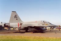 244 @ EGDM - F-5B Freedom Fighter 244, callsign Norwegian 5003, of 336 Skv Royal Norwegian Air Force at the 1992 Air Tattoo Intnl at Boscombe Down. - by Peter Nicholson