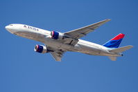N864DA @ KLAX - Delta Airlines Boeing 777-232, KLAX 25R departure - by Mark Kalfas