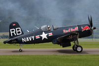 OE-EAS @ LOXZ - Red Bull Vought F4U-4 Corsair - by Juergen Postl