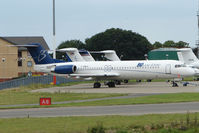 F-GNLH @ EGGW - Blue Line Fokker 100 at Luton - by Terry Fletcher
