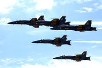 163106 @ DVN - Blue Angels #2 at the Quad Cities Air Show, and I'm shooting into the sun. - by Glenn E. Chatfield