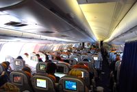 D-AIKB @ IN FLIGHT - Cabin of Lufthansa Airbus A330-300 Cuxhaven Flight LH400 from FRA to JFK - by Hannes Tenkrat