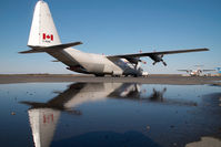 C-GUSI @ CYZF - First Air Lockheed Hercules - reflection - by Dietmar Schreiber - VAP