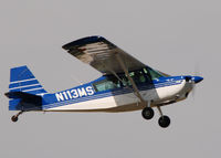 N113MS @ KFNL - At KFNL doing a wave on a flyby.