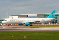 TC-TCE @ EGCC - Turkuaz Airlines Airbus A-321-211. previous ID: 6Y-JMD - by Chris Hall