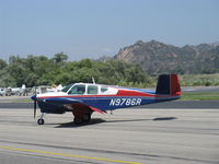 N9786R @ SZP - 1960 Beech M35 BONANZA, Continental IO-470-C 250 Hp, taxi - by Doug Robertson