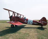 G-BTFG @ EGMH - G-BTFG, Boeing Stearman in US Navy colours (with me in the front seat), at Manston Airport c2007, Kent, UK