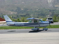 N45291 @ SZP - 1975 Cessna 150M, Continental O-200 100 Hp, landing roll Rwy 22 - by Doug Robertson