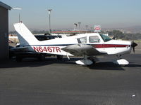 N6467R @ AJO - 1966 Piper PA-28-140 under the Phillips 66 sign @ photographer friendly Corona Municipal airport, CA - by Steve Nation