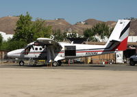 N923MA @ CA89 - 1968 de Havilland DHC-6-200 TWIN OTTER on lunch break between drops (check out the open engine cowl) @ Skylark Airport (sod strip), Lake Elsinore, CA - by Steve Nation