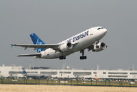 C-GTSF @ EBBR - Flight TSC155 is taking off from rwy 07R - by Daniel Vanderauwera