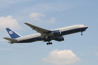 N773UA @ EBBR - Flight UA951  is taking off from rwy 07R - by Daniel Vanderauwera
