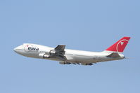 N637US @ KLAX - Northwest Boeing 747-251B, N637US departing 25R KLAX - by Mark Kalfas