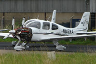 N147KA @ EGBJ - Cirrus SR22 on maintenance  at Gloucestershire (Staverton) Airport - by Terry Fletcher
