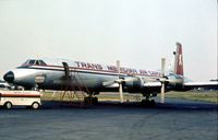 G-AXUL @ STN - CL-44 of Transmeridian Air Cargo seen at their Stansted base in the Summer of 1976. - by Peter Nicholson