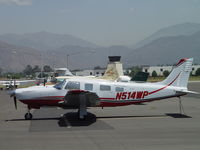N514WP @ POC - Tied down in transient parking - by Helicopterfriend