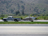N6399Q @ SZP - Loomis BEDE BD5-B, being trucked in to SZP - by Doug Robertson