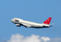N638US @ KLAX - Northwest Boeing 747-251B, N637US departing 24L KLAX for RJAA - by Mark Kalfas