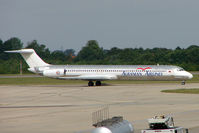 ZA-ASA @ EGSS - Albanian Airlines MD83 at Stansted